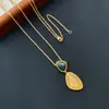 Brincos Pingente Colar de Citrino Natural Design de Nicho para Mulheres, Luxo Leve, Estilo Étnico de Alta Qualidade, Brincos do Dia a Dia, Corrente para Suéter