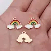 19x 14mm 0.94g liga multicolorida óleo arco-íris pulseira pingente brincos colar acessórios de joias DIY