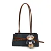 Bolsa de Ombro Color Block Retro de Alta Qualidade para Mulheres, Novo Estilo Verão 2025, Decoração com Cinto, Bolsa Baguete Versátil Casual