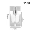 Botella de Perfume Transparente de 15 ml Botella Dispensadora de Muestras de Vidrio Botella de Vidrio Cosmético Portátil para Viaje Botella con Atomizador de Perfume