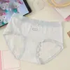 Linguagem Secreta Dora Xadrez Azul Desenho Animado Fofo Cor Sólida Versátil Infantil Confortável Macio e Gentil Roupa Íntima para Meninas
