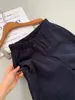 Calça Wide Leg Minimalista para Mulheres, Azul Escuro, Fluida, Emagrecimento, Calça Longa Casual Versátil, Jeans com Fleece de Liocel, Calça com Forro de Fleece