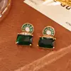 Fábrica Fuente Joyería Jiehao Aretes de Circonita de Color Moda de Gama Alta Exquisito Pendiente de Arete Estilo Artístico Retro Pendiente de Arete