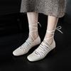 Nuevos Zapatos de Ballet de Diseño de Nicho Verano 2025 con Correas, Punta Cuadrada Retro, Tacón Grueso, Boca Baja Zapatos de Salón para Mujer