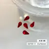 Rinestones Súper Brillantes Rojos para Uñas, Cubo de Azúcar, Corazón Inclinado, Cristales Cuadrados Gruesos con Base Cónica, Rinestones Rojos Chinos Versátiles de Lujo Ligero para Uñas