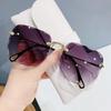 2574 nuevas gafas de sol sin montura europeas y americanas moda gafas de sol de moda gafas para mujer cara grande adelgazantes gafas cuadradas