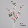 Buquê de Flor Artificial Camélia Italos de 3 Galhos, Nova Decoração para Casa Estilo Chinês, Arranjo de Chão para Casamento, Atacado Transfronteiriço
