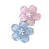 Presilha de Cabelo Japonesa e Coreana Romântica Transparente Duas Cores Flor de Cerejeira, Presilha Bico de Pato Romântica Doce Feminina, Acessório de Cabelo Floral de Primavera