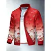 Jaqueta Cardigan Nova Masculina 2026 com Gola Alta e Estampa, Casaco Casual Fashion Estilo Europeu