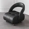 Taburete Giratorio Italiano para Sala de Estar, Taburete Pequeño de Ruedas Silenciosas de Gama Alta, Taburete para Sofá con Respaldo