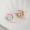 Color oro 14K que conserva el color circonita mariposa cuenta cruz a través del agujero collar de perlas con cuentas accesorios de joyería diy