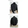 Chaqueta de Color Sólido Estilo Americano Primavera/Otoño, Ligera para Exteriores, Casual, Ropa de Trabajo, Cuello Alto, Chaqueta Corta Versátil para Hombre con Doble Cremallera