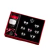 Set de Aretes de Plata S925 para Usar Toda la Semana, Lujo Ligero y Sensación de Alta Gama, Aretes en Forma de Corazón, Regalo de Cumpleaños y San Valentín para Niñas