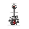 Anillo de Ombligo Nuevo de Telaraña Oscura Incrustado con Circonita Transfronterizo Uña de Ombligo de Halloween Anillo de Ombligo de Moda Personalizado Anillo de Ombligo Europeo y Americano