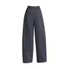 Pantalones casuales de cuadros de pierna ancha para mujer, nuevo estilo otoño e invierno 2026, forrados de polar, corte holgado, adelgazantes, con buena caída, largo cropped, pantalones tipo globo