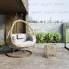 Cadeira de balanço de vime para pendurar, cadeira de balanço interna para quarto, varanda de casa, pátio externo, cadeira de balanço preguiçosa, rede dupla