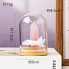 Columna de Cristal Natural Transfronteriza Flor Eterna Adorno de Tapa de Vidrio Prisma Hexagonal de Cristal Hecho a Mano DIY Flor Seca Regalo Creativo