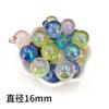 Cuentas redondas acrílicas de 16 mm con agujero para colgar, luminosas, UV, coloridas, para hacer joyas, cuentas sueltas, accesorios de joyería.