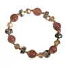 Pulsera Nueva de Cristal de Fresa de Verano, Pulsera Moderna y Versátil, Modelo para Transmisión en Vivo para Mujeres, Suministro Directo de Fábrica, Pulsera de Cuentas Explosiva