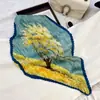 Lenço de Seda Coreano Fácil de Cuidar e Resistente a Amassados, Lenço Decorativo Pequeno para Pescoço com Padrão Paisley Listrado Bolinhas Diamante Fashion Retrô, Lenço de Cabeça, Lenço