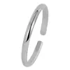 Elegante tubo abierto brillante plateado Pulsera de Concubina Imperial plateada Estilo celebridad de internet anillo liso brillante pulsera estilo de regalo para atraer tráfico