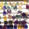 Fluorita Natural Tallado Plano Tridimensional Dulce Lindo Animal Boutique Colgante de Cristal Cristal Goteante