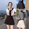 (Pantalones + Cierre + Botones) Falda Plisada Falda de Uniforme Jk Falda Versátil Falda Corta de Primavera y Verano Otoño