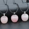 1479-piedra ágata cristal natural 20mm Manzana colgante pequeño diy decoración Nochebuena accesorios de joyería
