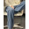 Jeans Gruesos con Forro de Polar Talla Plus para Mujer, Invierno, para Figuras Curvilíneas, Sueltos de Cintura Alta Adelgazantes de Pierna Recta Pierna Ancha