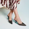 Zapatos de Tacón Alto Puntiagudos Estilo Europeo y Americano de Comercio Exterior Transfronterizo, Sandalias de Verano Elegantes y de Moda Versátiles de una Sola Correa Sexy de Tacón de Aguja con Punta Cerrada