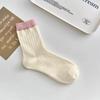 Calcetines Color Caramelo Estudiantes Femeninos Combinan con Todo Ins Moderno Primavera y Verano Estilo Coreano Tubo Medio Color Empalmado Estilo Japonés Calcetines de Tubo Medio Zhuji