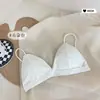 Sujetador de Pecho Estilo Coreano Estilo Francés con Almohadilla para Pecho Tubo Pequeño Sin Tirantes Copa Triangular Sin Aro de Acero Espalda Hermosa Ropa Interior de Tirante Sujetador para Niñas