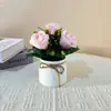 Nova Corda de Cânhamo Rosa com Três Orelhas Laço Bonsai Estilo Pastoral Ornamentos para Casa Sala de Estar Local para Fotografia de Casamento
