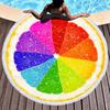 Toalla de playa redonda exclusiva transfronteriza tipo chal impresa tapete para almuerzo tapete de yoga impresión digital 3D limón una pieza