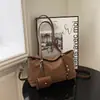 Bolso de hombro de moda casual transfronterizo europeo y americano 2025 nuevo otoño/invierno, simple y elegante, en una paleta de colores apagados