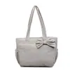 Bolsa de Ombro Grande de Grande Capacidade Cor Sólida Simples Estilo Coreano Moda para o Dia a Dia Versátil Bolsa Retrô para Meninas
