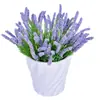 Lavanda de Espuma Simulada de Alta Gama, Flores Artificiales de Lavanda Estilo Pastoral de Campo de Jardín, Ramo de Flores Inmortales