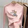Nueva colección de otoño e invierno: Camiseta base de cuello alto para niñas, top infantil simple y versátil, camiseta de terciopelo alemán de manga larga para niñas pequeñas