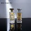 Atacado em estoque de frascos de perfume, frascos de perfume de vidro, frascos de vidro vazios, portáteis, de alta qualidade, de alta aparência, frascos retangulares transparentes
