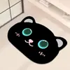 Tapete de Chão de Lama de Diatomáceas Gato Desenho Animado Forma Especial para Banheiro de Casa Porta de Banheiro Tapete de Pé Absorvente Antiderrapante Carpete de Entrada