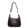 2026 Nova Bolsa de Ombro Única Retro de Grande Capacidade para o Dia a Dia Moda Versátil Casual Design de Nicho Bolsa Transversal com Corrente