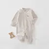 Ropa de Bebé Clase A Primavera y Otoño Manga Larga Sin Etiquetas Traje para Gatear en Casa Recién Nacido Mono Cómodo Fábrica de Origen