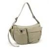 Bolsa Transversal de Nylon Casual Japonesa para Mulheres, Grande Capacidade, Múltiplos Bolsos, Bolsa de Ombro Leve, Uso ao Ar Livre, Commuting, Bolsa Dumpling, Multicor