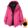 Jaqueta corta-vento e impermeável 3 em 1 destacável masculina e feminina, conjunto de montanhismo forrado com fleece e espesso para outono e inverno, impressão personalizada disponível