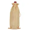Bolsa nueva de lino para botella de vino, empaque para botella de champán, bolsa a prueba de polvo, decoración para fiesta de Navidad, bolsa para botella de vino, al por mayor