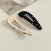 Presilha de Cabelo Preta e Branca com Bolinhas Estilo Coreano, Presilha Elegante Vintage para Franja, Presilha Lateral de Alto Padrão, Presilha de Cabelo Versátil para a Parte de Trás da Cabeça para Mulheres
