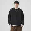 Sudadera 300g para Hombre de Manga Larga Otoño Nueva Americana Holgada de Cuello Redondo Marca de Moda Tops Juveniles para Vestir en Capas Venta al por Mayor