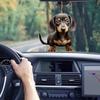Nuevo colgante acrílico creativo de cachorro guapo para decoración de coche, colgante plano, llavero, accesorios para bolsos