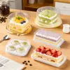 Caja de Empaque en Rollo Piel de Tigre Transparente Caja para Pastel Mei Niang Nieve Anti-niebla Blíster Fines de Cerdo Pastel Redondo Empaque