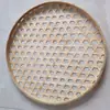 Recogedor de bambú con agujeros hexagonales, Colgante de tamiz de bambú, Adorno colgante decorativo ambiental creativo, Bandeja tejida de bambú, Productos de bambú, Recogedor hecho a mano